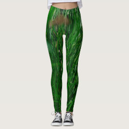 Grönt Grass Löv Natur Leggings