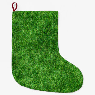 Grönt Grass Stor Julstrumpa