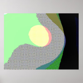 Grönt Grått Abstrakt 111 Poster