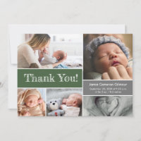 Grönt Grått Baby Shower Photo Collage Tack