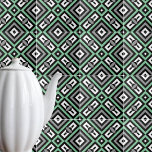 Grönt Grått Black White Op Art Geometric Stripe Kakelplatta<br><div class="desc">Modern och coola dekorativ mönsterdesign med en sömlös konst mönster i grönt,  grått,  svartvitt.</div>