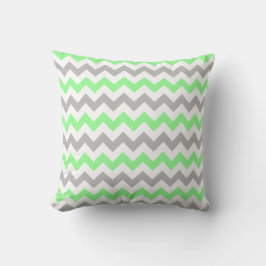 Grönt & Grått Chevron Square Pillow Kudde
