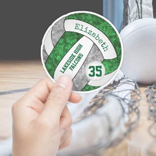 grönt grått-flickor volleyball w school mascot nam klistermärken