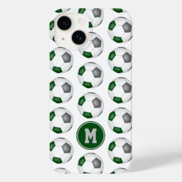 grönt grått-fotbollar mönster monogrammet