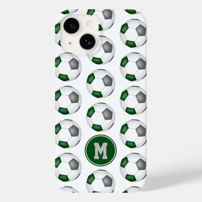grönt grått-fotbollar mönster monogrammet (Baksida)