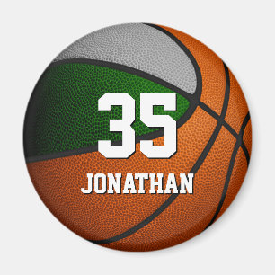 grönt grått idrottslag färg tonåringars basketball magnet