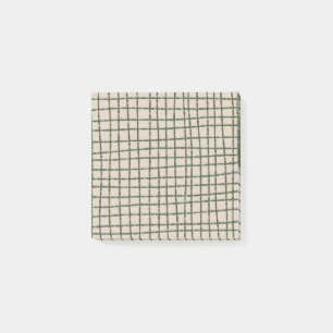 Grönt Grått Kontrollera Mönster Elegant och Modern Post-it Block