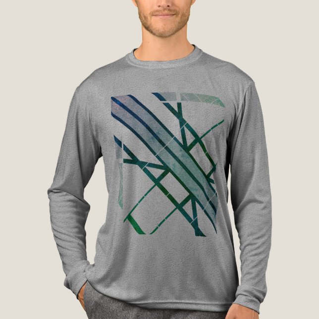 Grönt Grått MCM-utseende med mönster i geometrisk  T Shirt (Framsida)