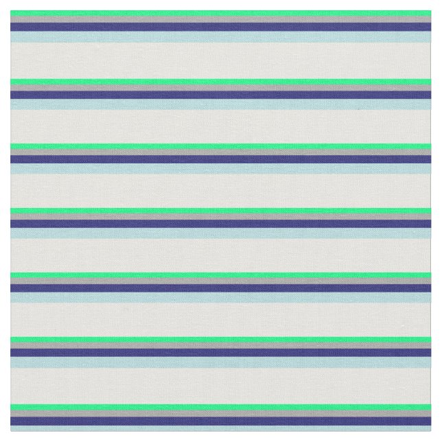 Grönt, Grått, Midnight Blue, Powder Blue & White Tyg (Närbild)