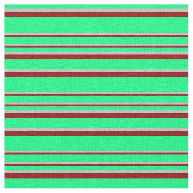 Grönt, Grått och Mörk Red Färgad Mönster Tyg (Närbild)