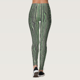 Grönt & Grått Pinch, Nip, Tuck, Rand Leggings