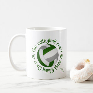 grönt grått volleyball Court är min lycklig ställe Kaffemugg