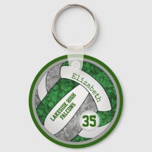 grönt grått volleyball keychain w skolteam namn