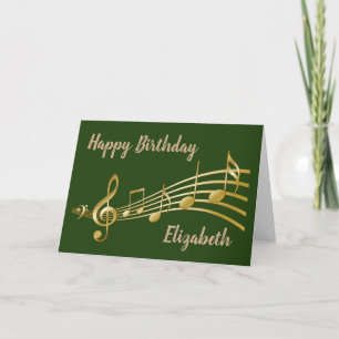 Grönt "Grattis på födelsedagen" Music Greeting Car Kort