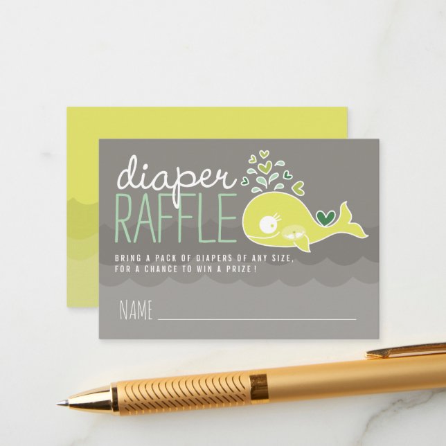 Grönt Gravid Mamma Valaktie Diaper Raffle Biljett Tilläggskort (Fram/Back In Situ)