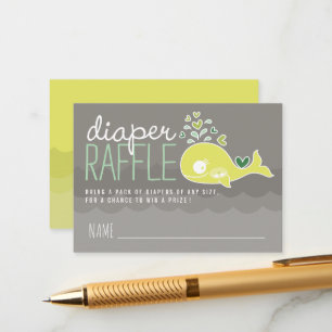 Grönt Gravid Mamma Valaktie Diaper Raffle Biljett Tilläggskort
