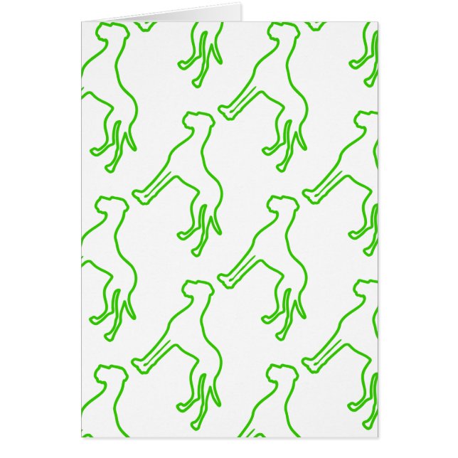 Grönt Great dane Hälsningskort (Framsidan)