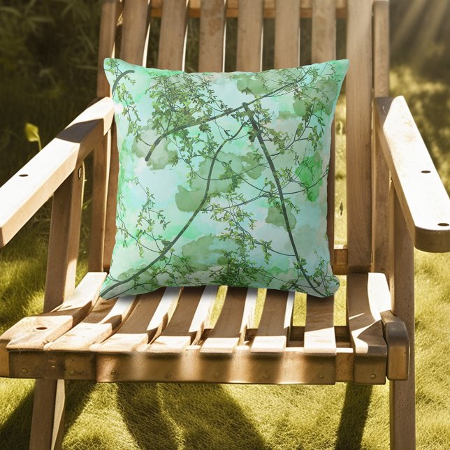 Grönt Gren Monogram Kudde (Skapare uppladdad)