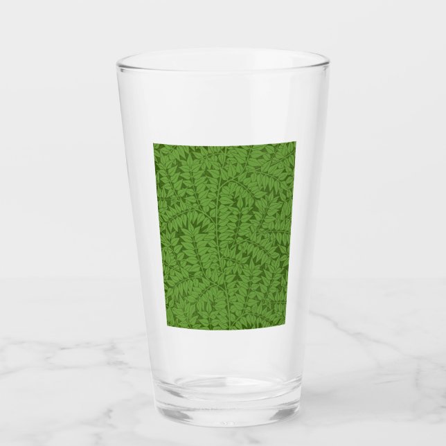Grönt Gren Mönster (Jungle Art) (William Morris) Glaskopp (Framsida)