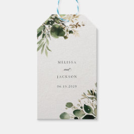 Grönt Grenar Bröllop Presentetikett