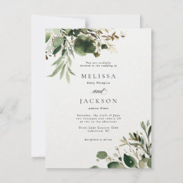 Grönt Grenar och Cream Bröllop Vykort