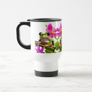 Grönt groda omgiven av Rosa Flowers Resemugg