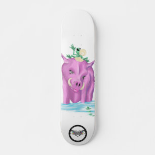 Grönt groda vid rosa gris mini skateboard bräda 18,5 cm