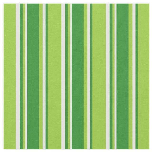 Grönt, Grönt av skog och vit stripe/länt Mönster Tyg (Närbild)