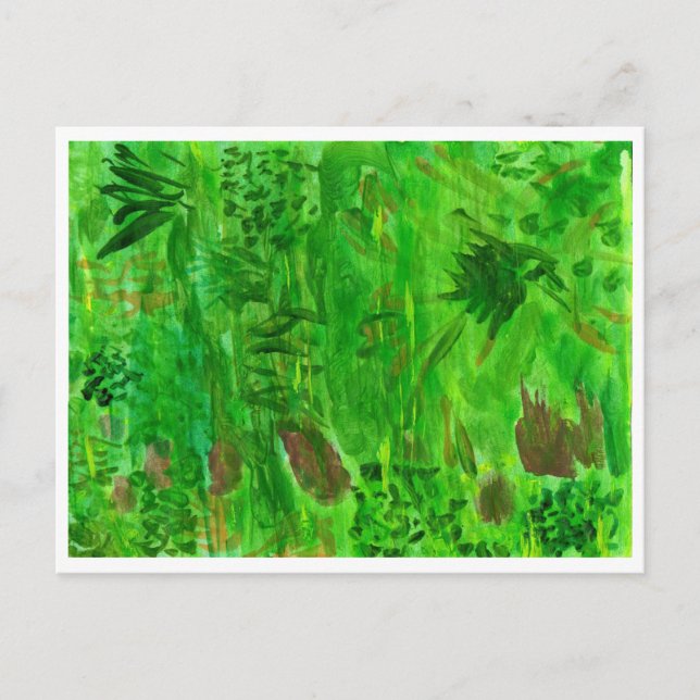 Grönt grönt gräs i fält vykort (Framsida)