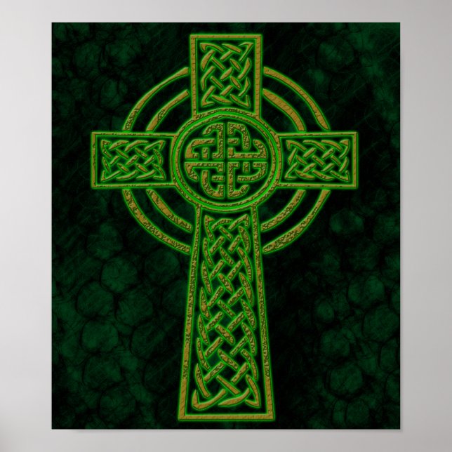 Grönt Grunge Celtic Kor Poster (Framsidan)