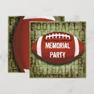 Grönt Grunge för Party Vintage i fotboll Inbjudningar
