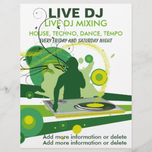 Grönt Grunge Live DJ Flyer