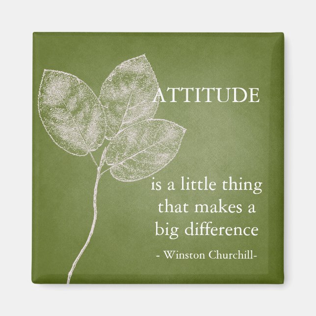 Grönt Grunge Löv Magnet (Framsidan)