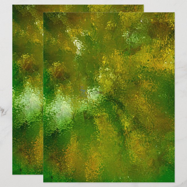 Grönt grunge struktur-skrapbok papper (Fram/baksida)