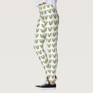 Grönt Guardian Angel Art Anpassningsbar Helgdag Le Leggings