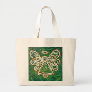 Grönt Guardian Angel Art Anpassningsbar Tote Bag Jumbo Tygkasse