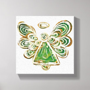 Grönt Guardian Angel Art Wrapped Canvas Painting