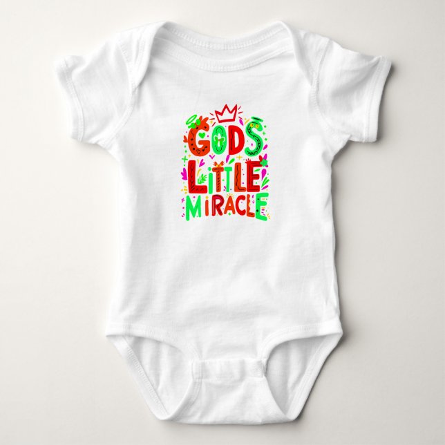 Grönt "Guds lilla Miracle" T Shirt (Framsida)