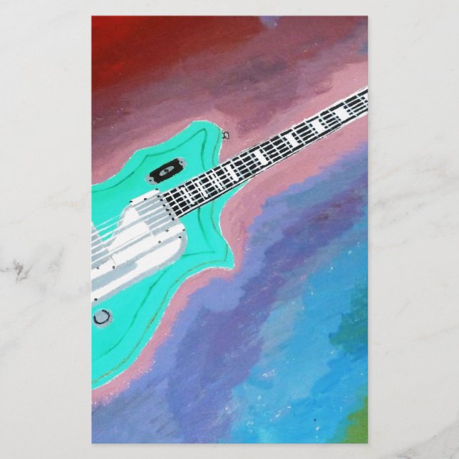 Grönt Guitar Brevpapper (Framsida)