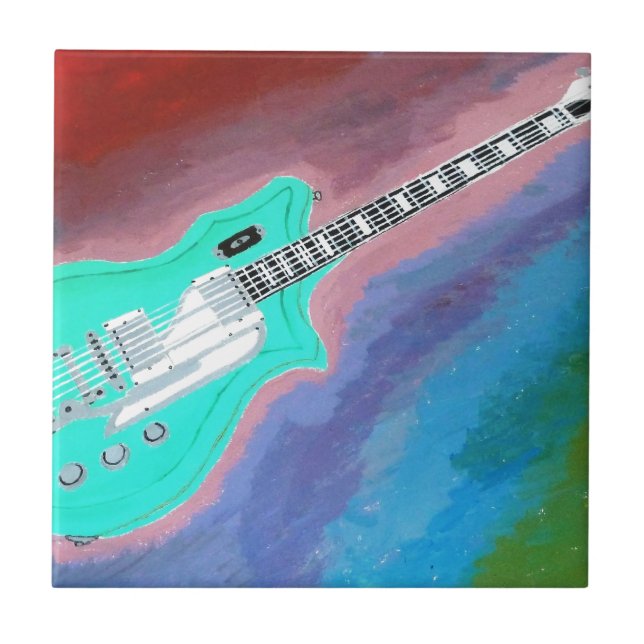 Grönt Guitar Kakelplatta (Framsidan)