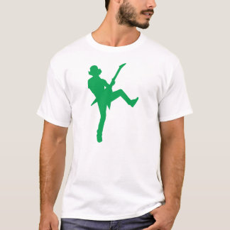 Grönt Guitar Player Silhouette T-shirt