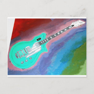 Grönt Guitar Vykort