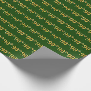Grönt guld- 90:e (nittionde) händelse för Faux Presentpapper