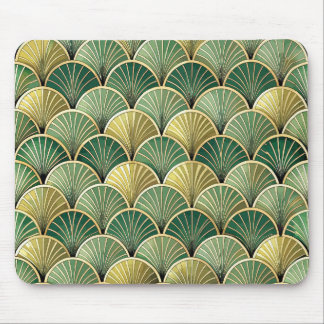 GRÖNT GULD ART DECO MÖNSTER MUSMATTA