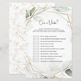 Grönt & Guld Baby Shower-spel över eller under?