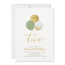 Grönt & Guld Balloons Boy 2 Birthday Party