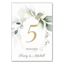 Grönt & guld blad, Bordsnumret Bröllop