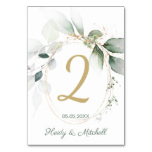 Grönt & guld blad, Bordsnumret Bröllop