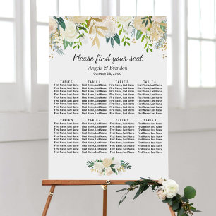 Grönt Guld Blommigt 8 passagerarlista för Bord Brö Poster