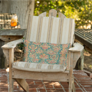 Grönt Guld Blommigt Persian Turkiska Patio utomhus Lumbarkudde